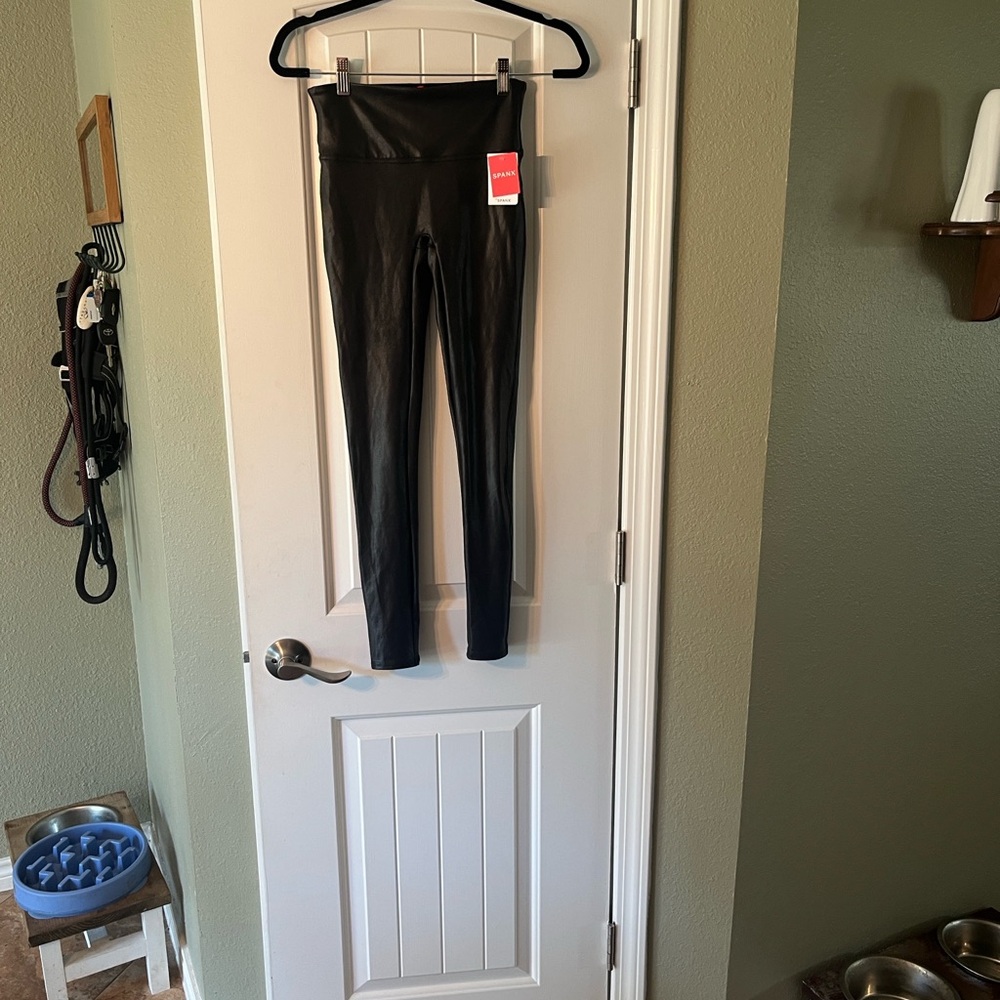 SPANX Faux Leather Black Leggings